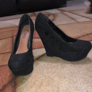 Candies black wedged Heel